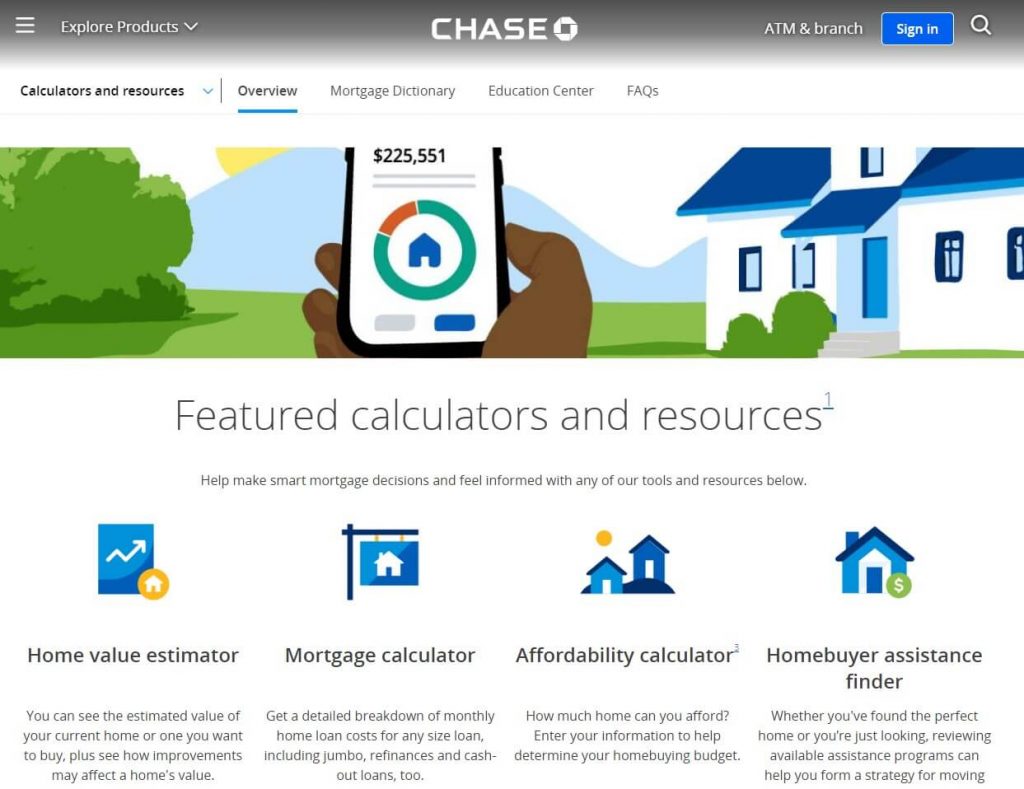 chase calculators